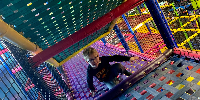 Run, Climb, and Play all day in the Play Maze at Bonkers